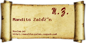 Mandits Zalán névjegykártya